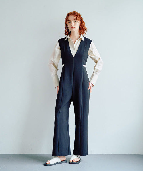 【EMMA LIMBER】WAIST SLASH ROMPERS EMMA LIMBER】WAIST SLASH ROMPERS Camille Wide Leg Romper in