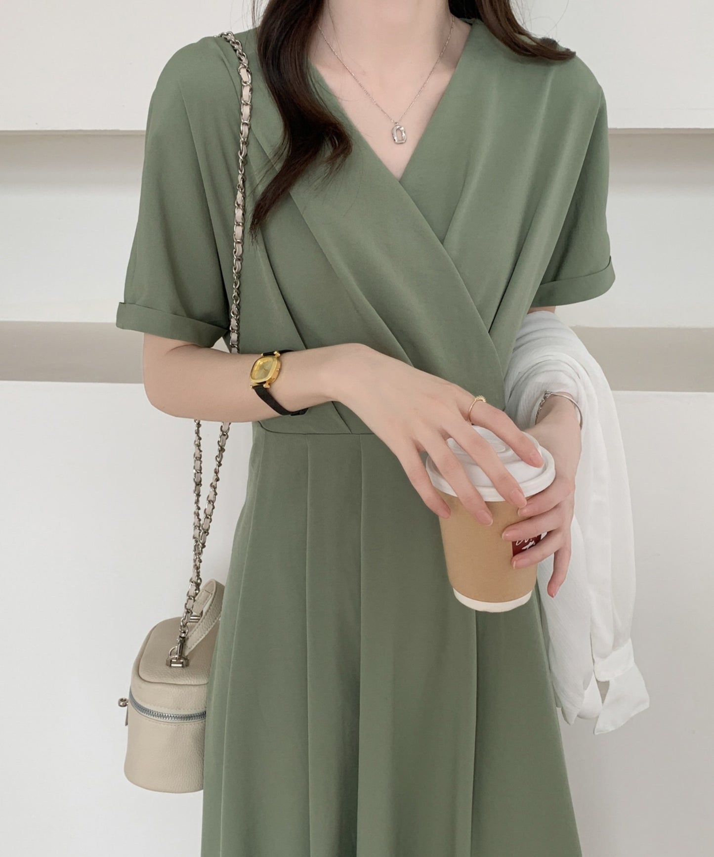 カシュクールAラインフレアワンピース