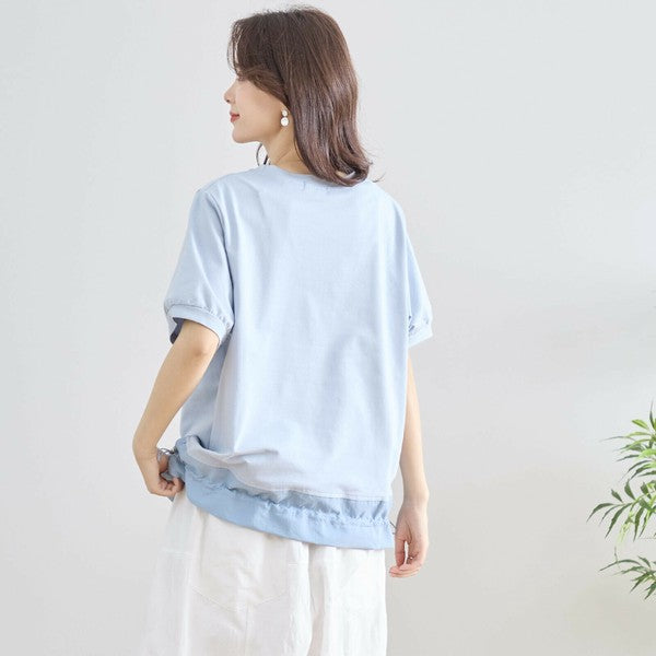 ☆アートデザインポケット付きドロストカットソー