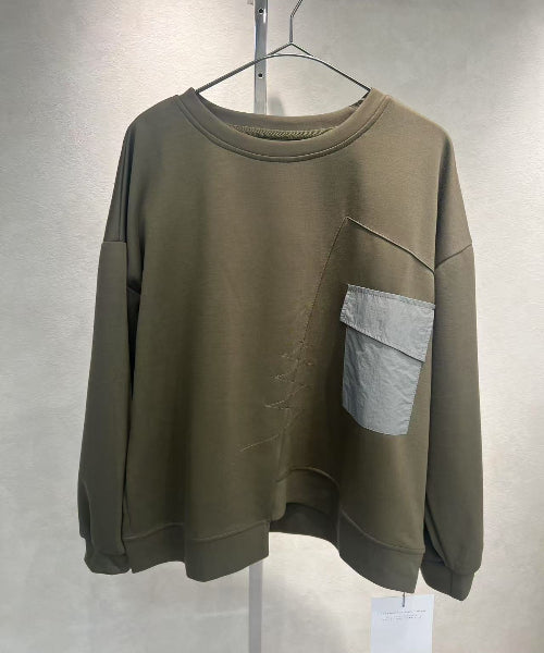 【即納】🉐☆ステッチデザインポケット付長袖トップス　
