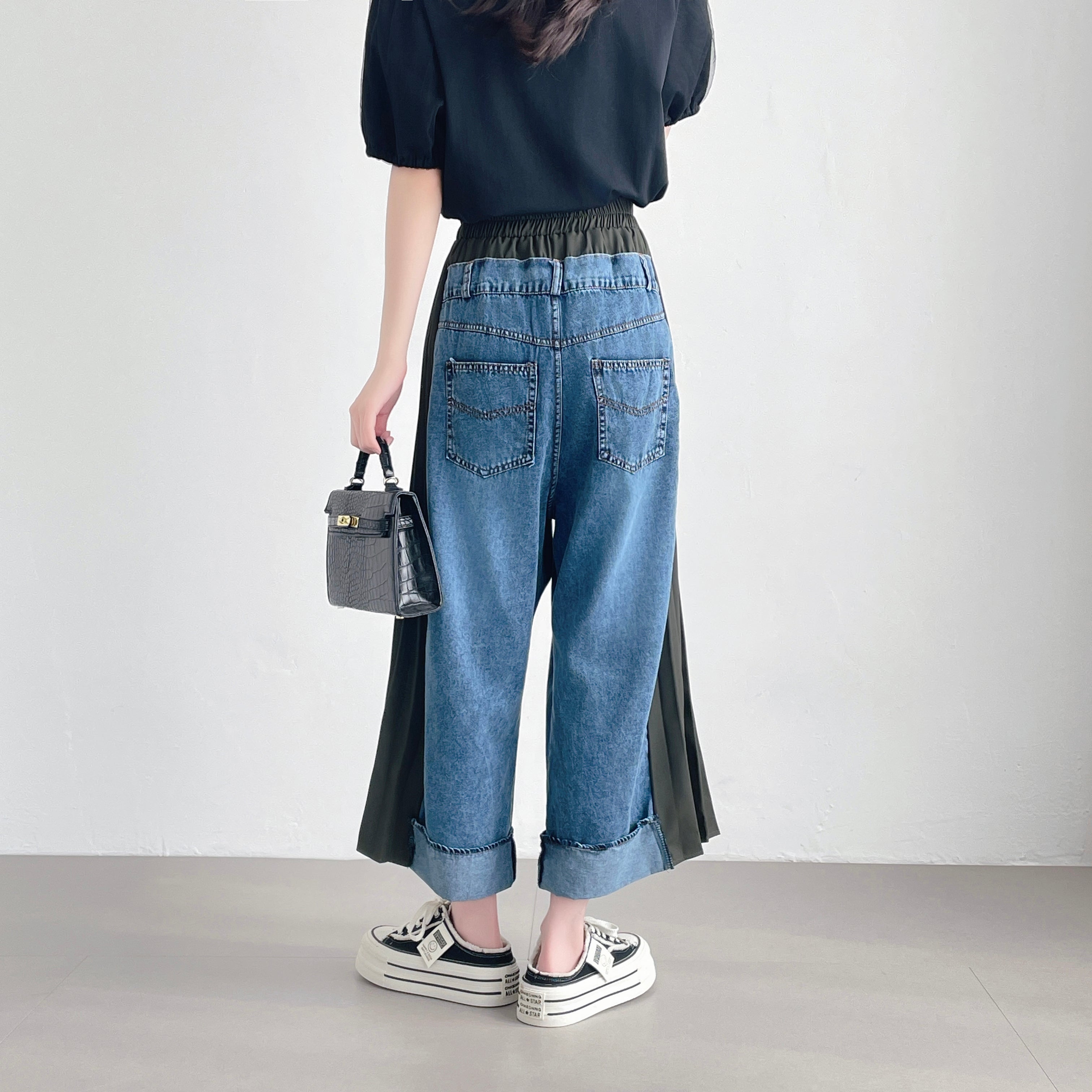 18年ガウチョ】☆サイドプリーツデニムパンツ – ABITOKYO