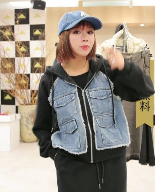 神ポケセット】フリンジデニムドッキングセットアップ – ABITOKYO