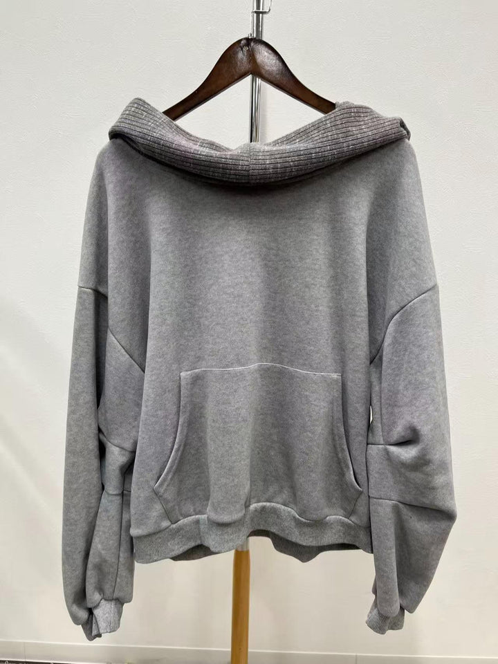 【神マフパー】 【ABITOKYO】異素材ドッキングフードオーバートレーナー　100