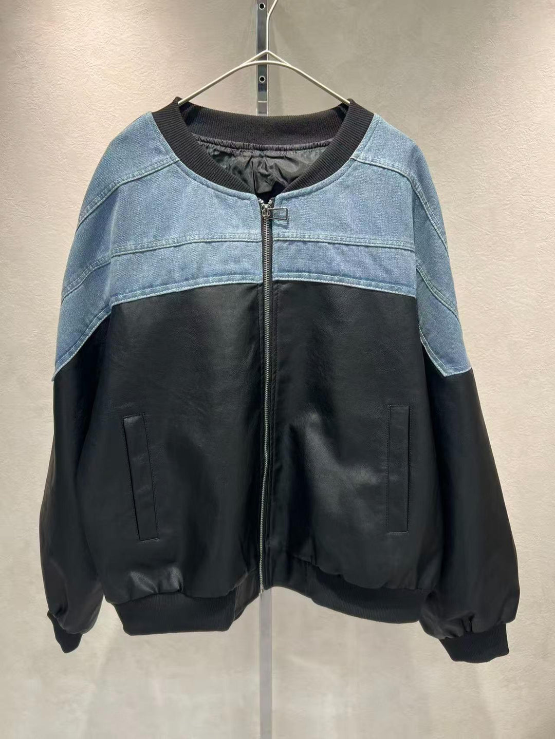 【ABITOKYO】デニム切替レザーブルゾン　100
