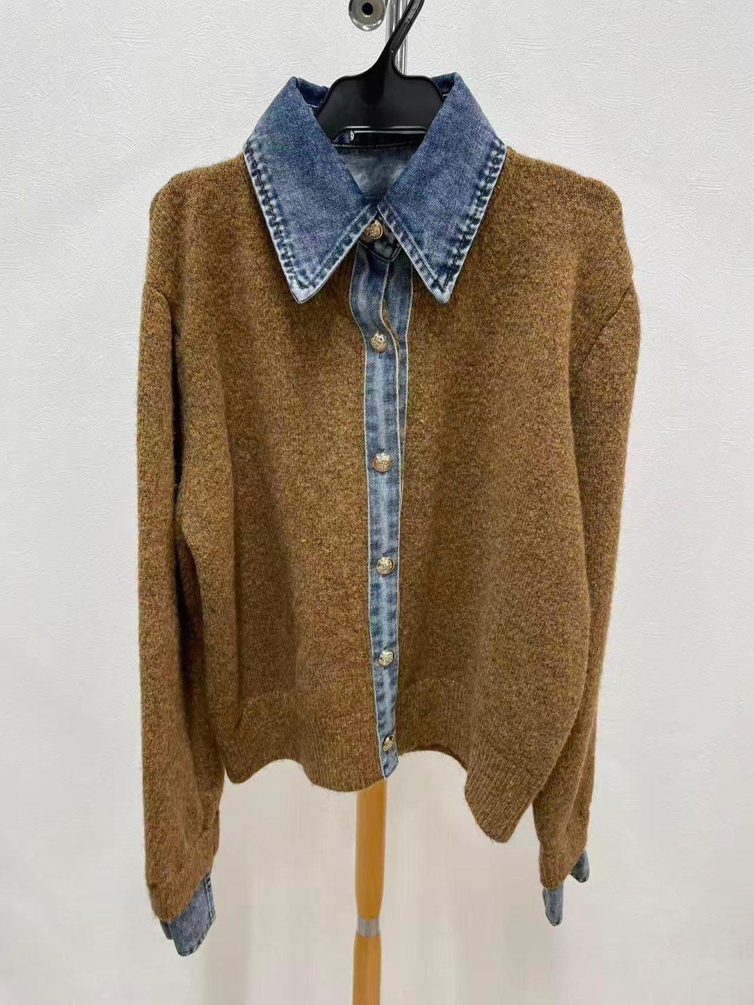 【神デニカーデ】デニムドッキングニットカーディガン