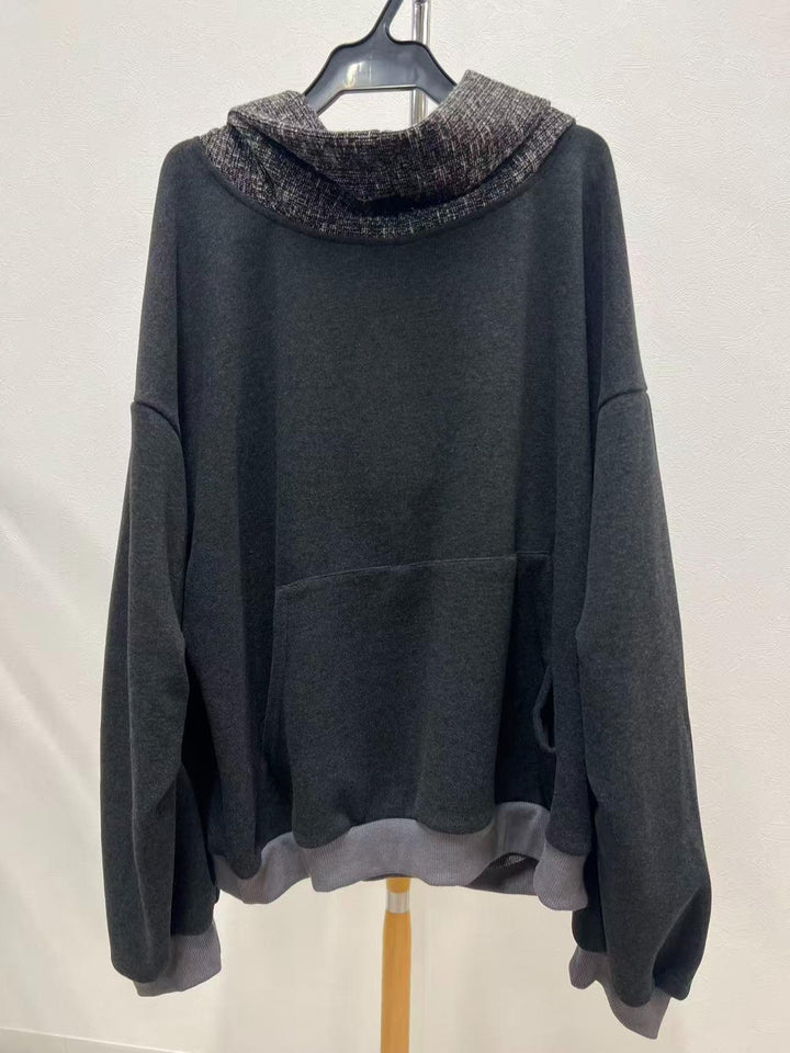 【神マフパー】 【ABITOKYO】異素材ドッキングフードオーバートレーナー　100