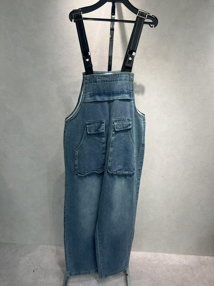 【20年 神サロペ】☆フロントポケットデニムパンツサロペット