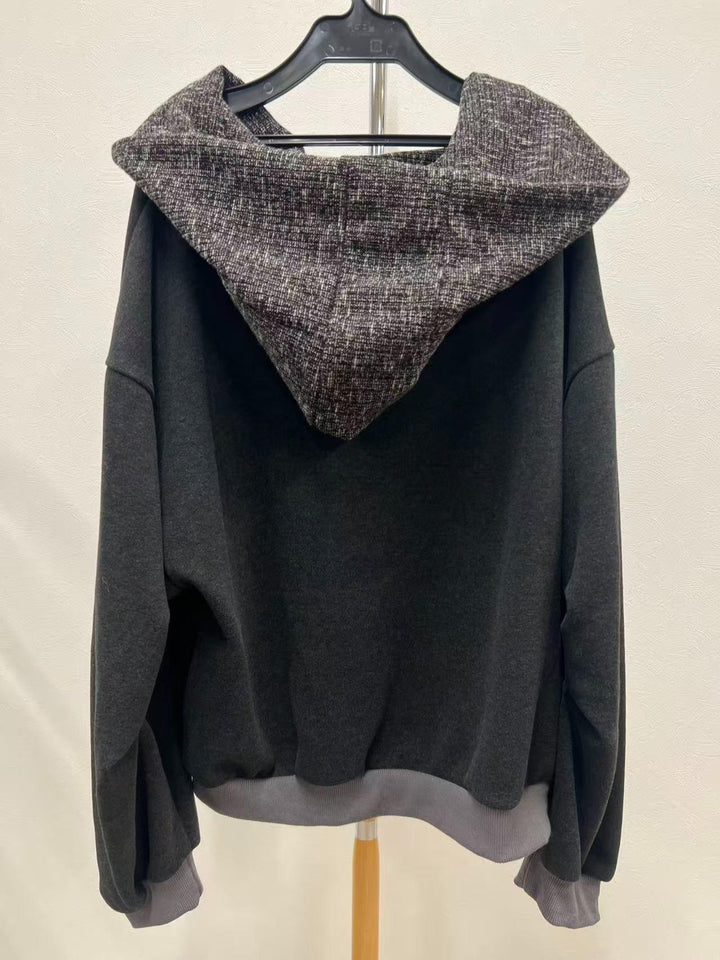 【神マフパー】 【ABITOKYO】異素材ドッキングフードオーバートレーナー　100