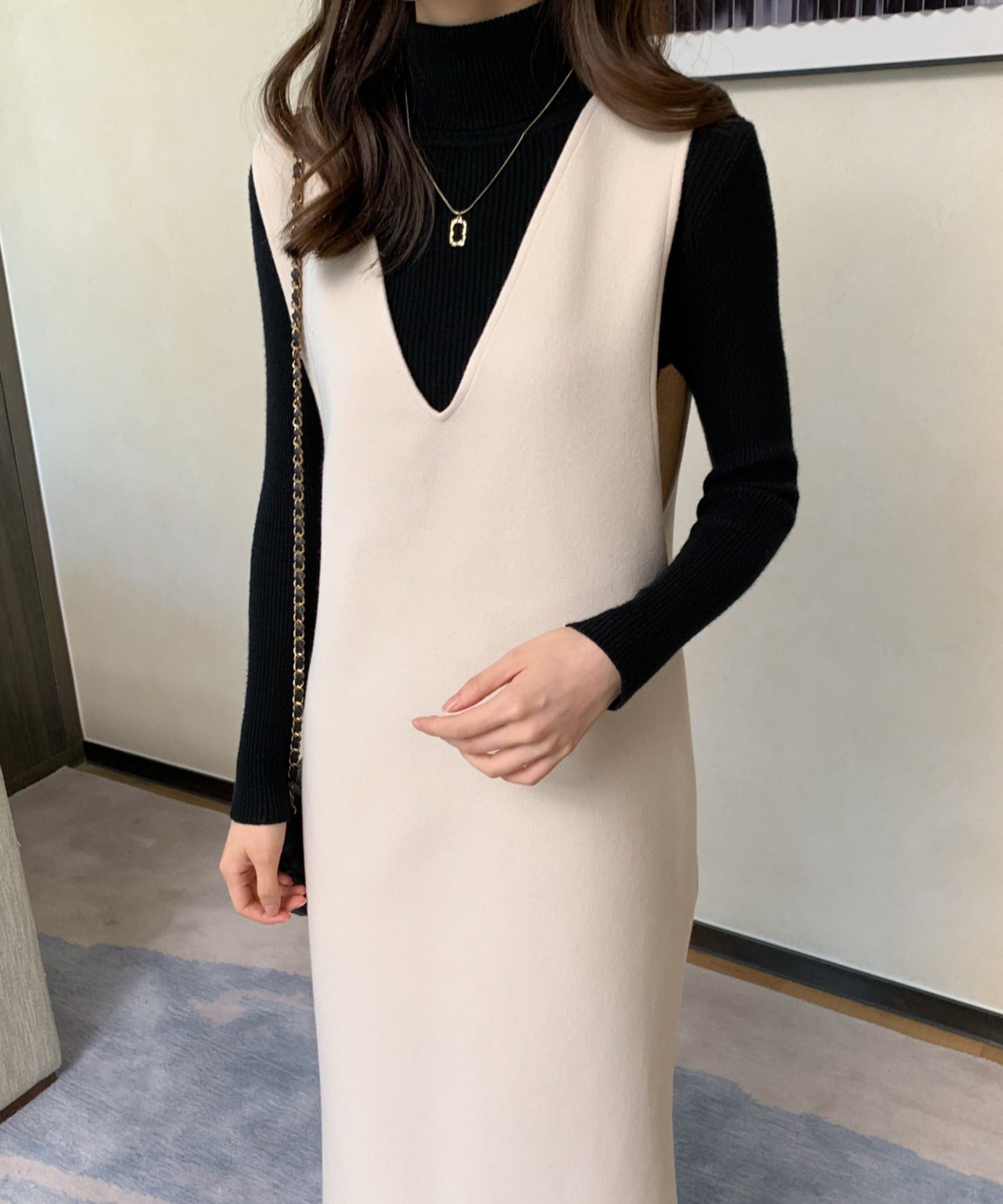 メルトンサイドスリットVネックジャンパースカート – ABITOKYO （ アビ