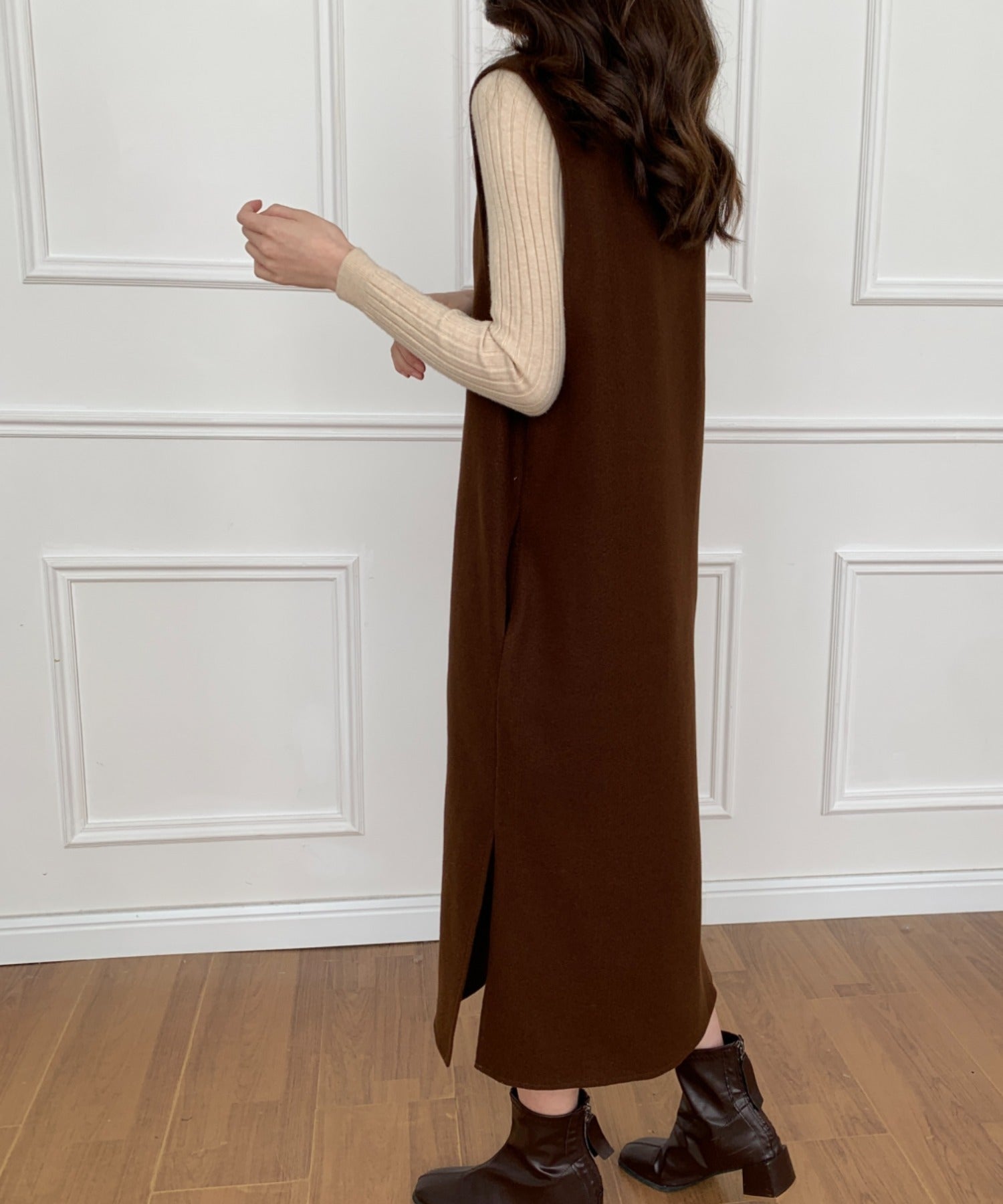 メルトンサイドスリットVネックジャンパースカート – ABITOKYO （ アビ