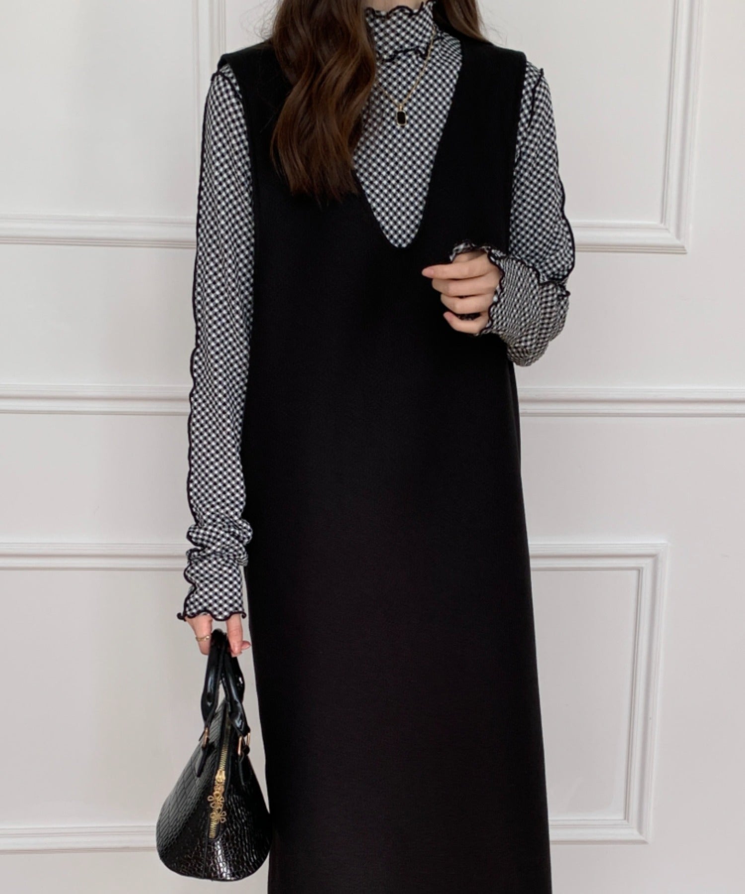 メルトンサイドスリットVネックジャンパースカート – ABITOKYO （ アビ