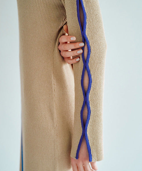 Bicolor Rib Knit Onepiece（バイカラーリブニットワンピース）