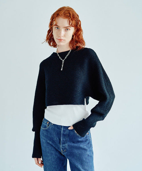 Cropped Boucle Knit Tops（クロップドブークレニットトップス