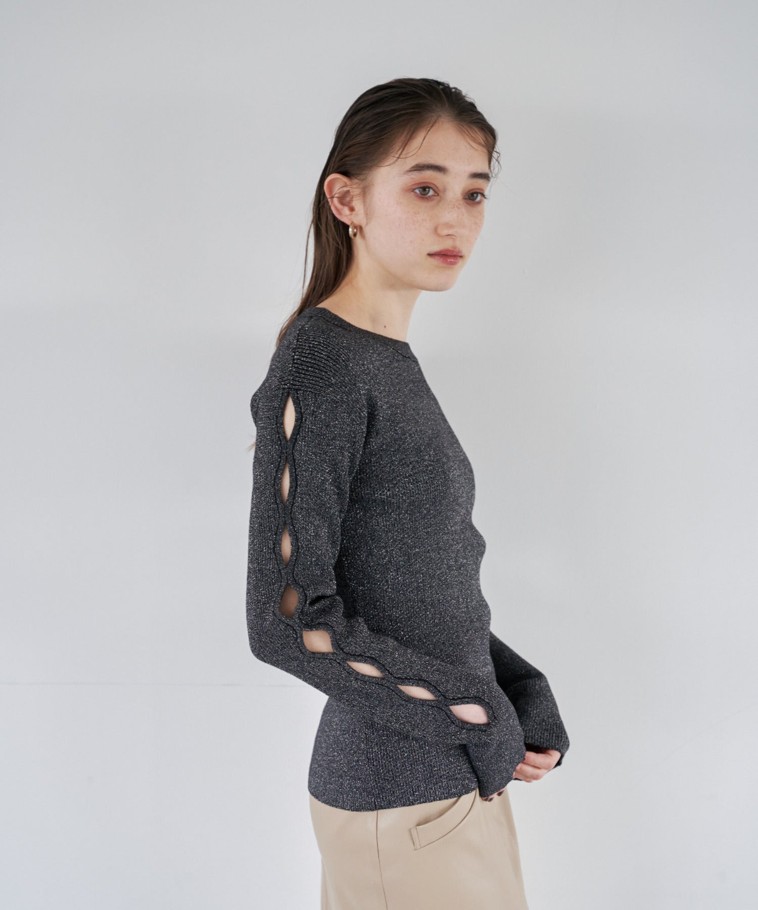 tシャツ Glitter rib tops (グリッターリブトップス) レディース Rib Glitter Knit Tops – ABITOKYO （ アビトーキョー ） 公式通販