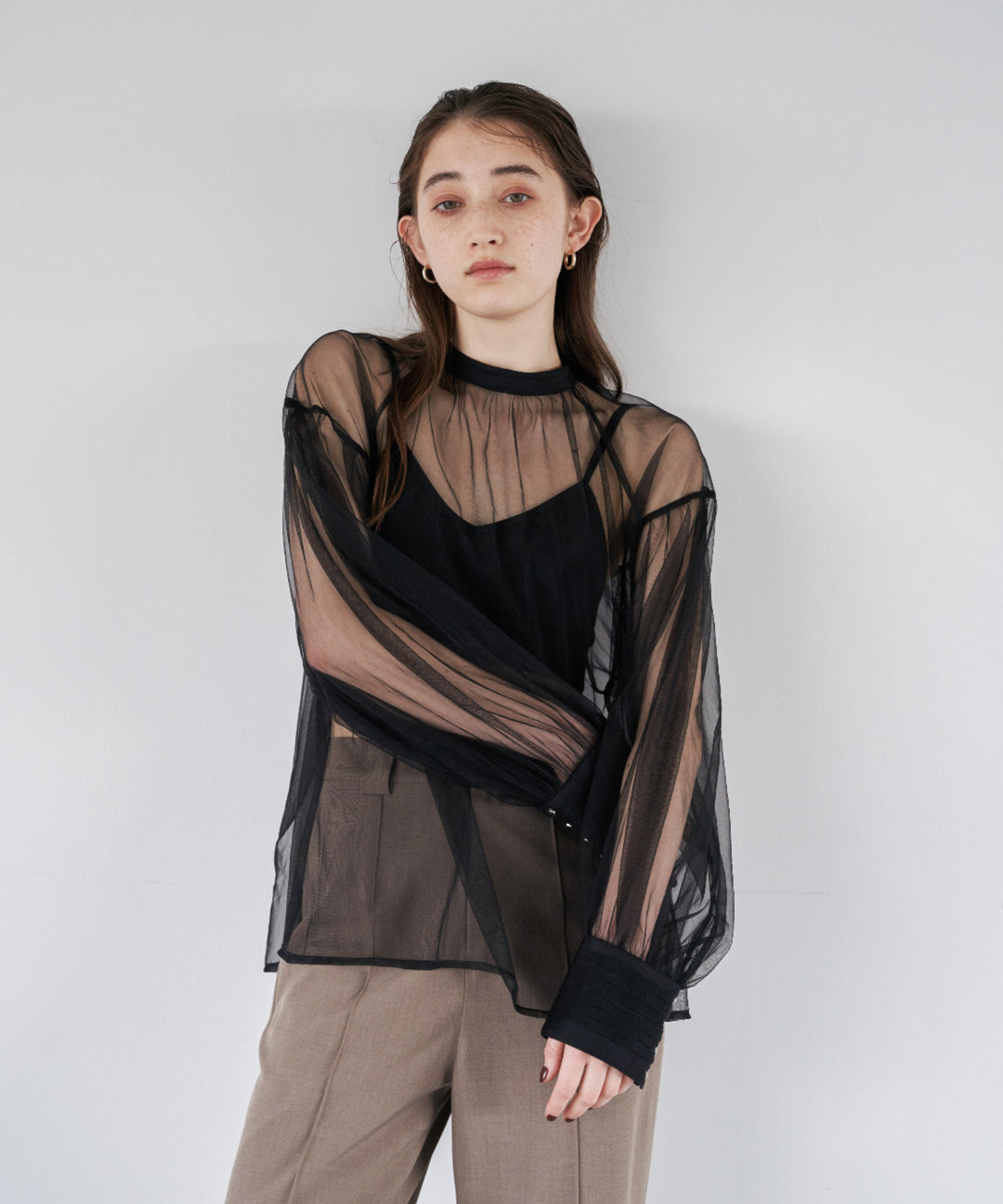 Tulle Over Blouse