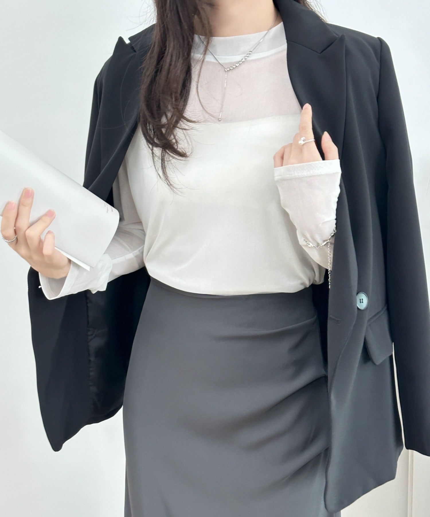 無地＆マーブルシースルーインナーカットソー – ABITOKYO