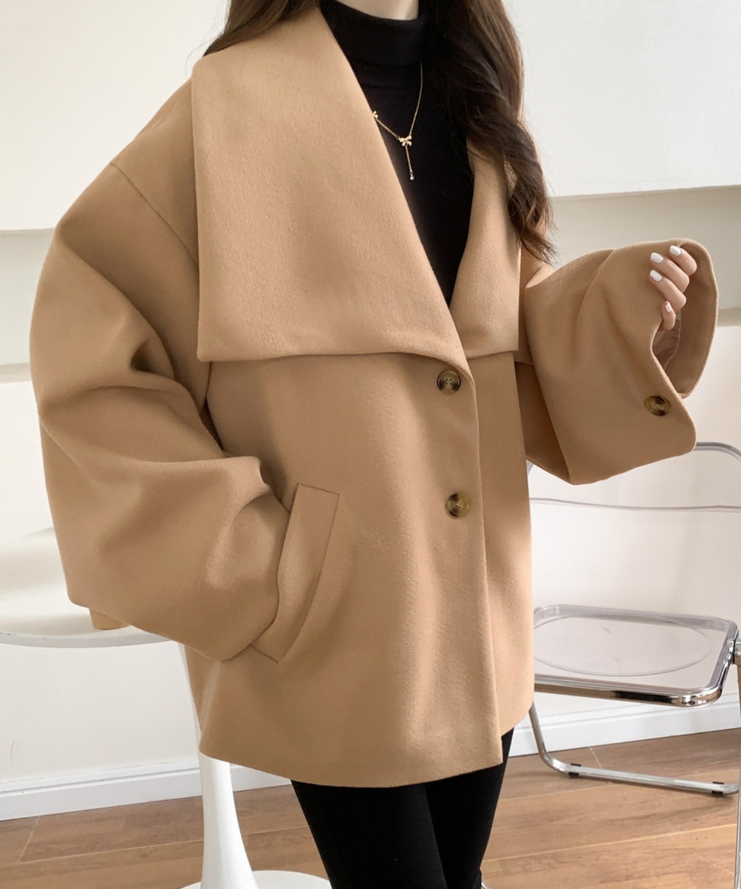 FENDI ビッグカラー コート着丈はどのくらいでしょうか - ロングコート