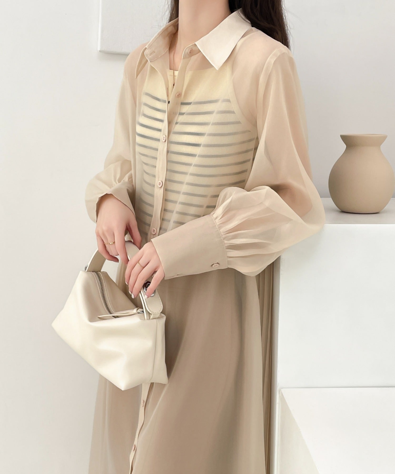 バックプリーツシアーシャツワンピース – ABITOKYO ( アビ バックプリーツシアーシャツワンピース – ABITOKYO ( アビ