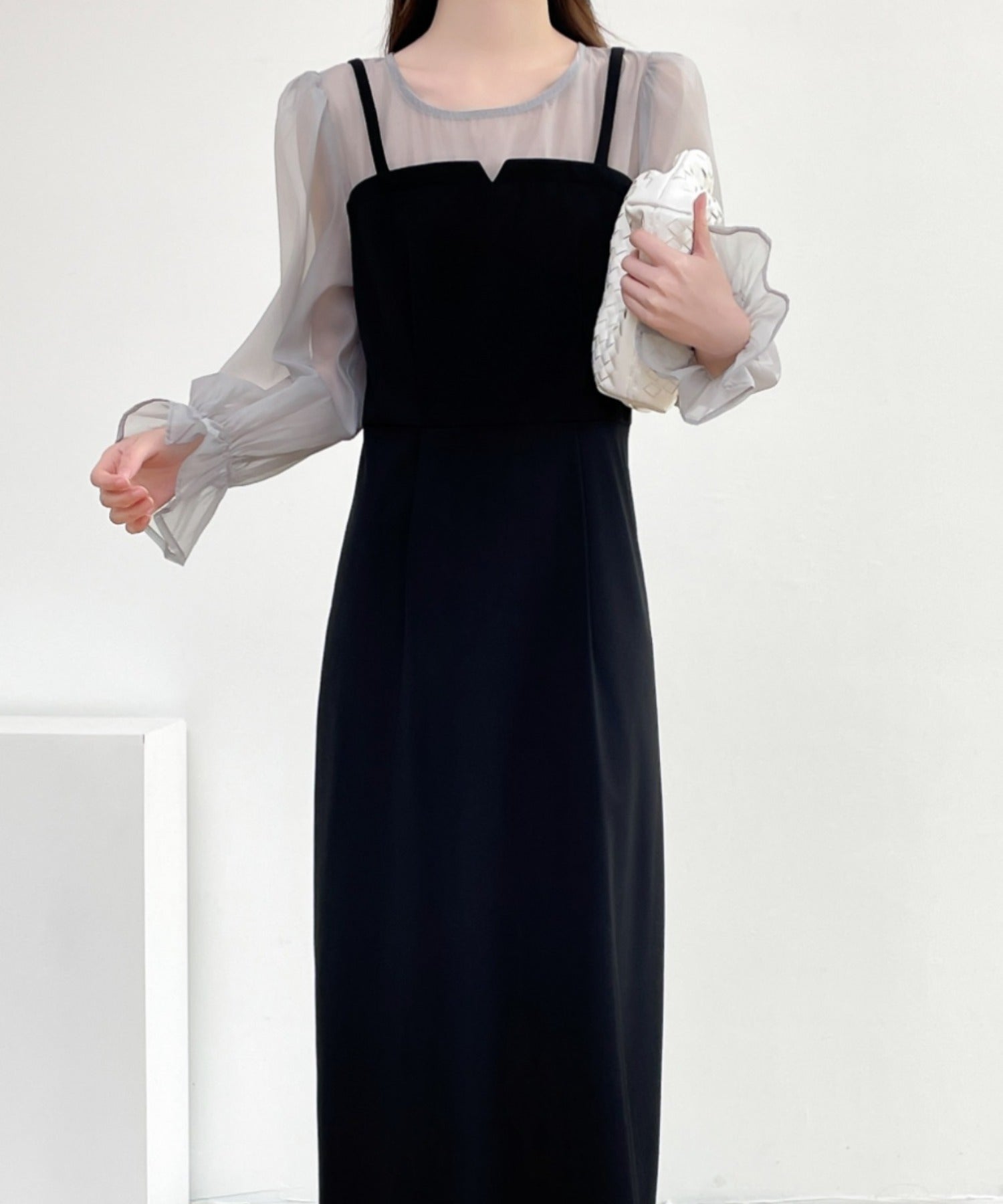 キャンディスリーブストライプワンピース キャンディスリーブストライプワンピース ストライプ切替シャツ