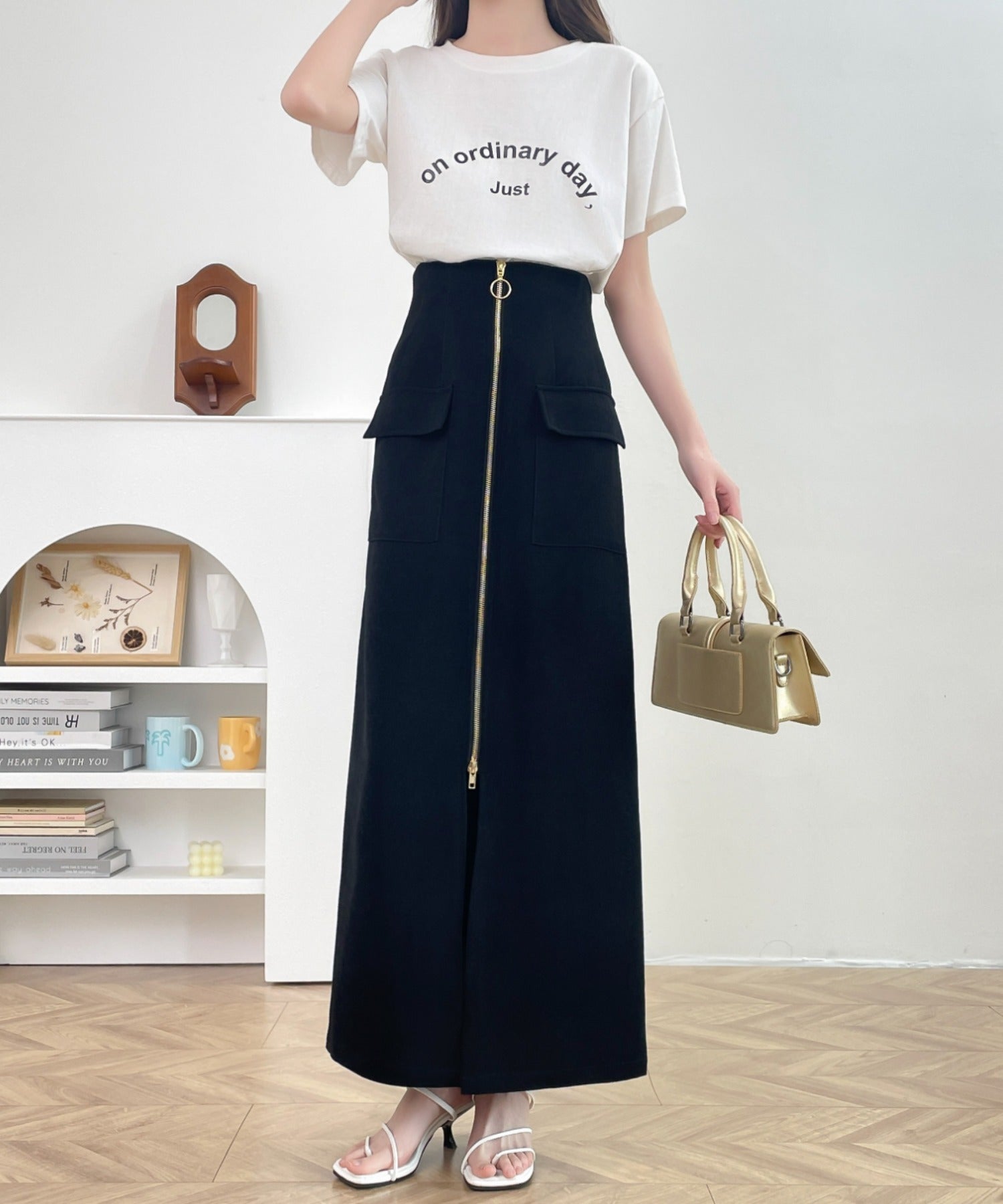 ゆか　1005 センタージップアップハイウエストタイトスカート – ABITOKYO