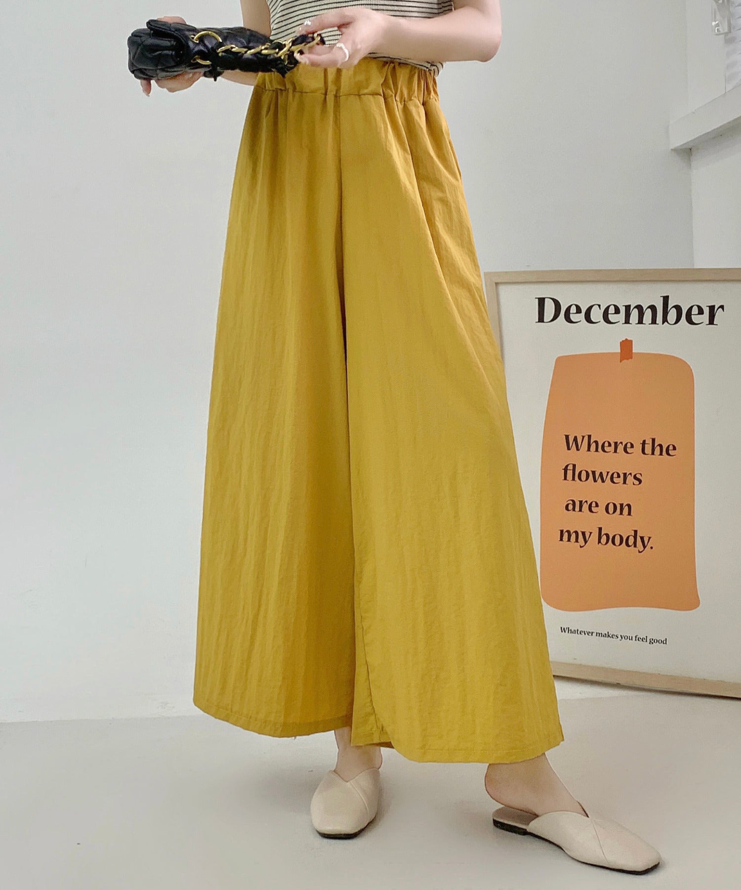 希少♡完売 MIOSMOKEY ベロア ハイウエスト ストレッチワイドパンツ