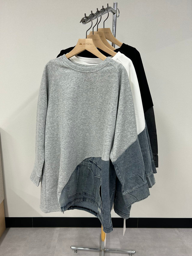 AMERI アメリ スウェットシャツ　デニム　ドッキング Ameri VINTAGE / アメリヴィンテージ | DENIM SWEAT DOCKING TOP