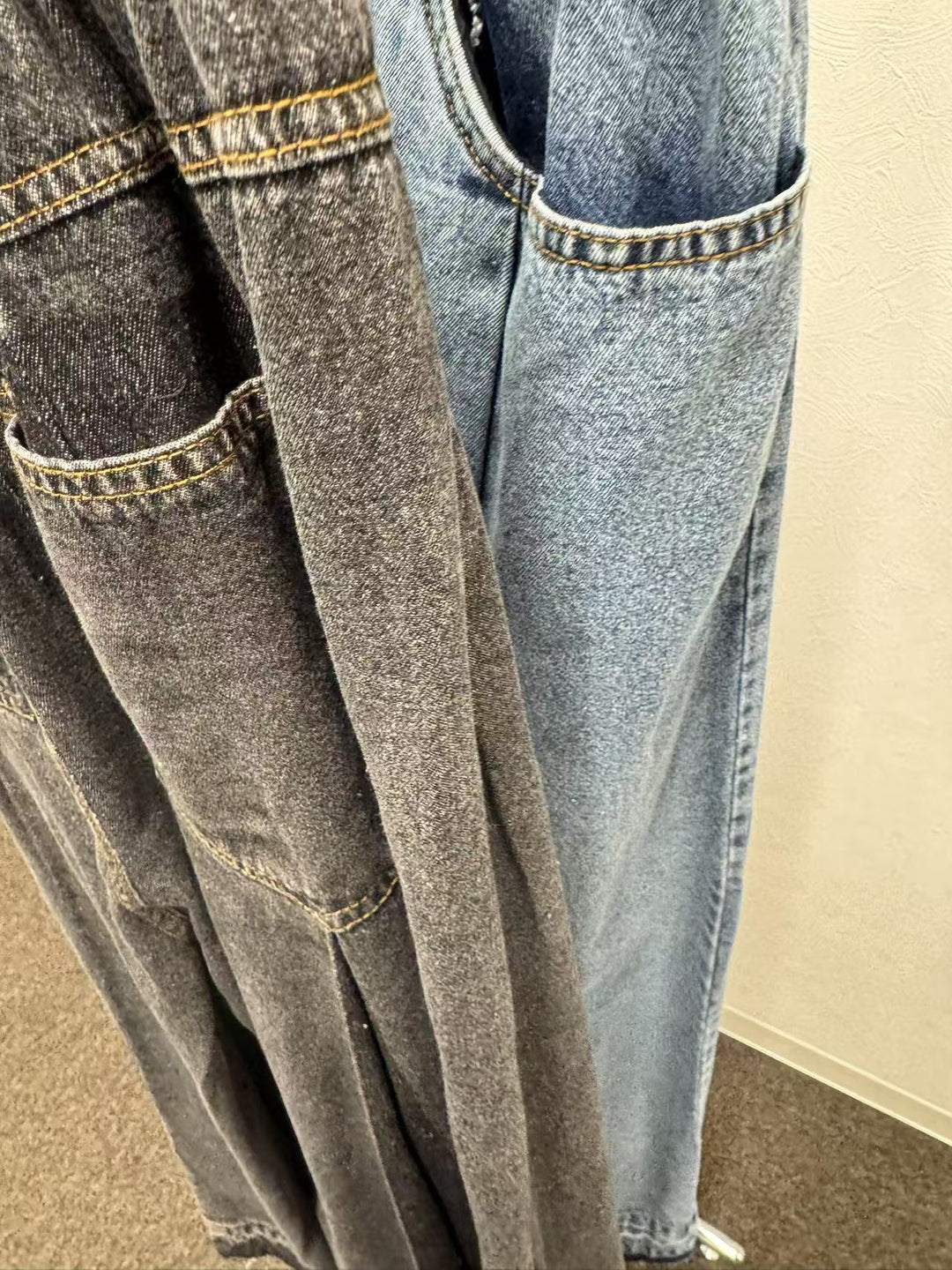 【20年パンツ】 ☆配色タックワイドデニムパンツ