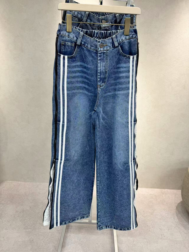 【神レースデニム】☆サイドジップアッフレアパンツプレース