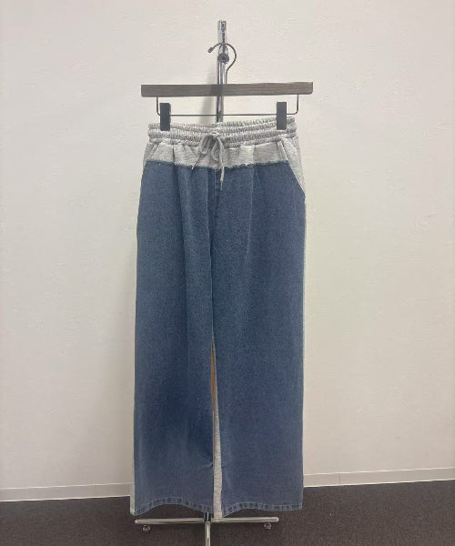 【神デ二セット】☆デニムドッキングスウェットセットアップ