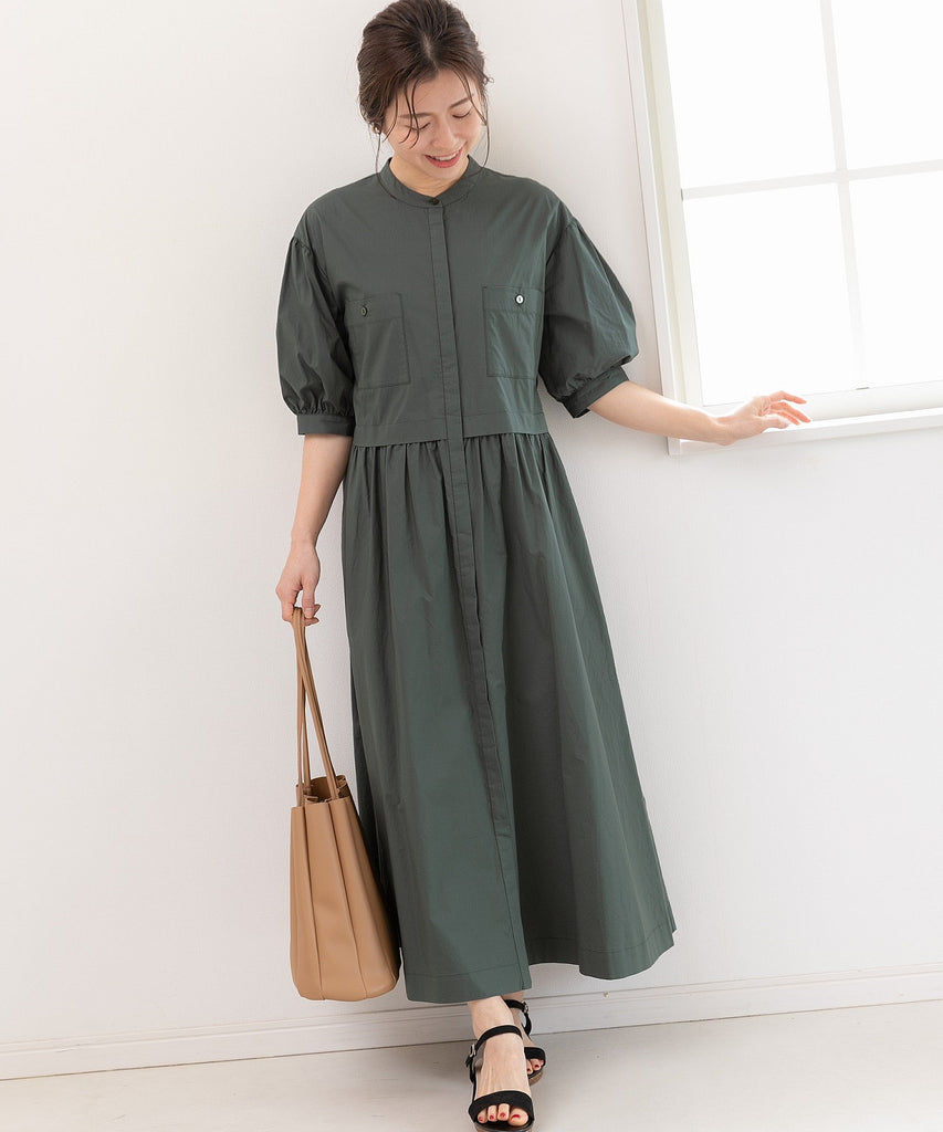 ADORE アドーア スタンドカラー ボリュームスリーブロングワンピース　38 She's Closet（シーズクローゼット）の「スタンドカラー