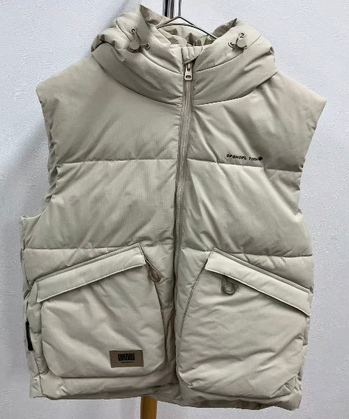 khy フード付きダウンベスト ブルーダウン即購入OK カイリー デイリーダウンベスト | ファッション通販サイト NUGU