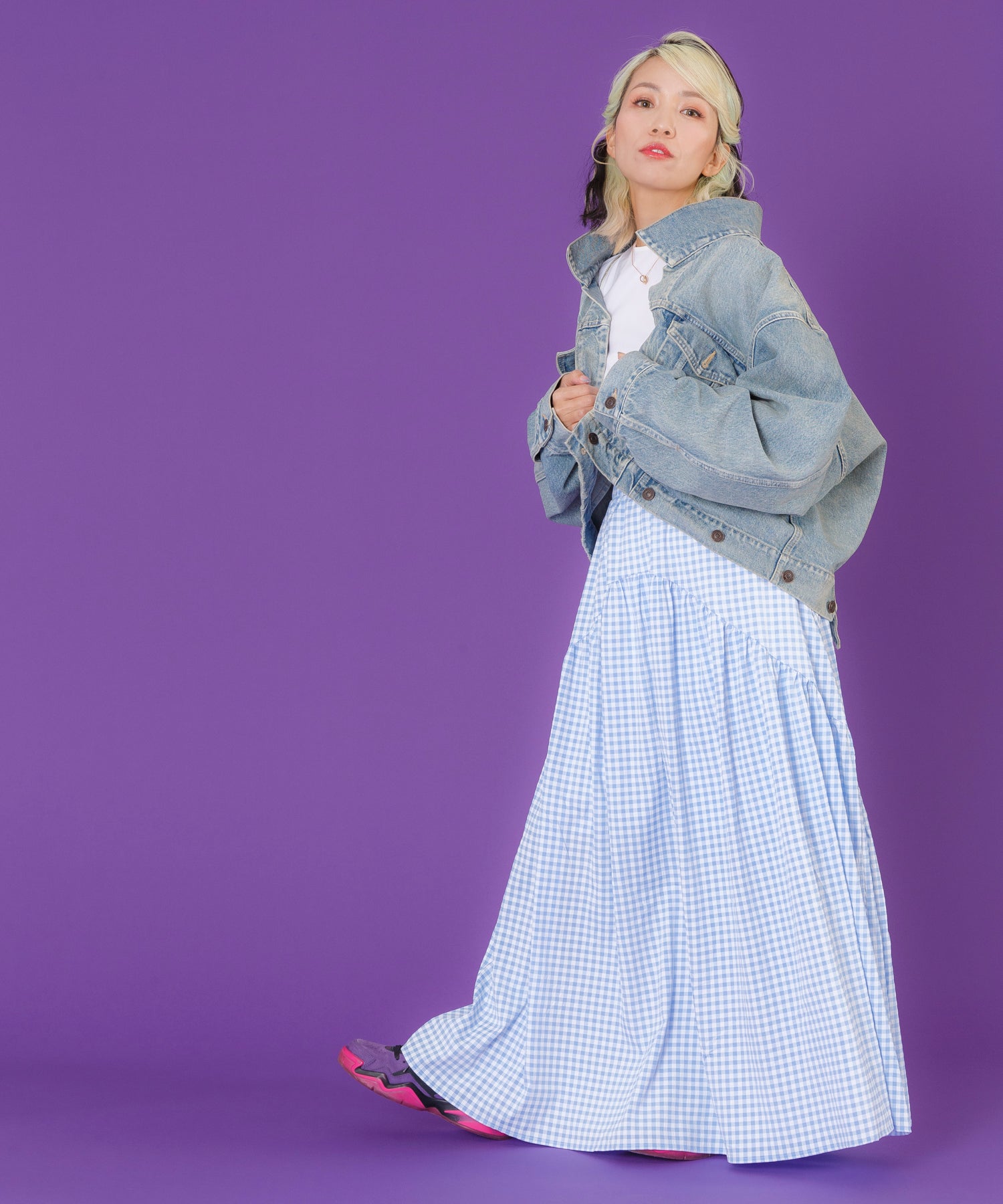 ギンガムチェックティアードスカート – ABITOKYO （ アビトーキョー